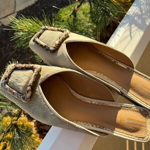 Sam Edelman Linnie Mules - Calf Hair, Tortoise Buckle - Sz. 7